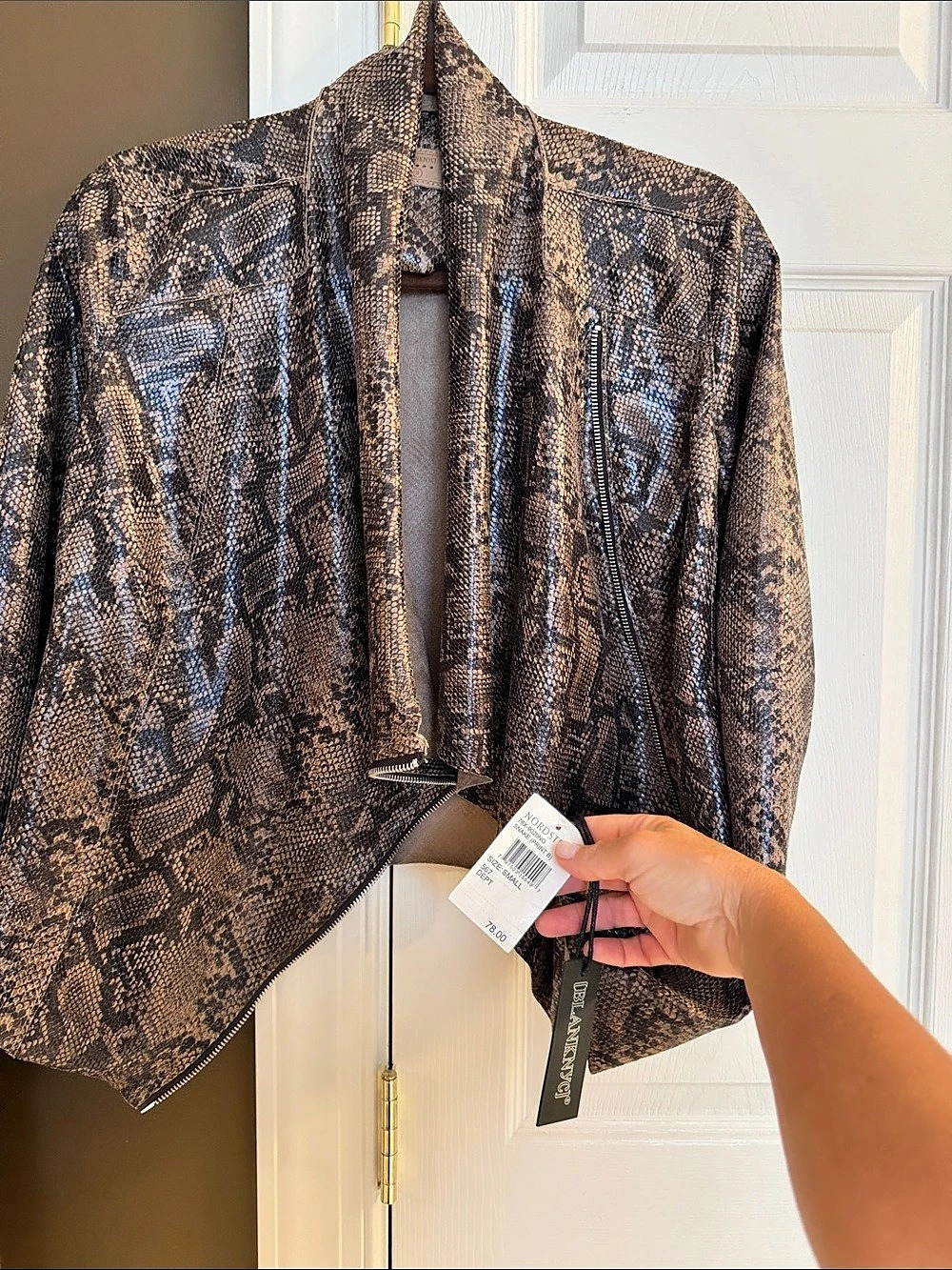Blank NYC Animal Print Jacket super soft in Brown & Black Size Small NWT